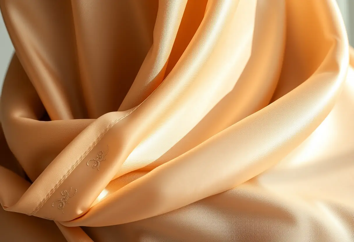 Un voile de soie luxueux aux reflets doux et aux broderies délicates