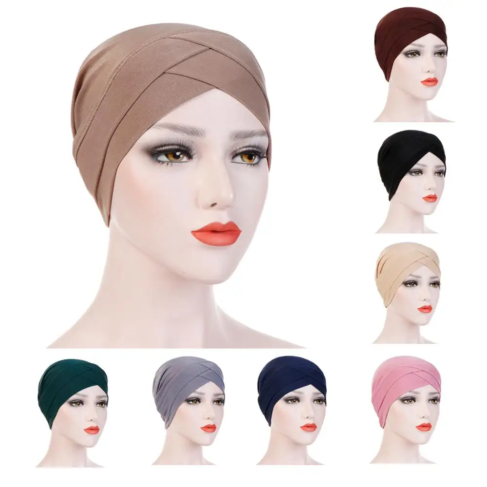 Turban Extensible Couleur Variée Femme Bande Tissu Simple Coupe Douce Ajustée Occasion Toute Saison İslamique Mode Modeste
