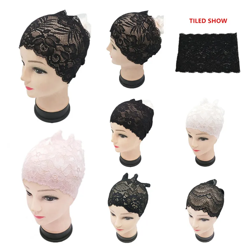 Bonnet Tricot Coton Spandex Couleur Noire Rose Clair Blanc Femme Musulmane Prière Soirée Élégante