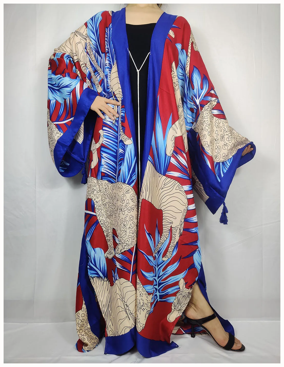 Abaya-Kimono à manches longues pour femmes musulmanes, cardigan vintage élégant, robe caftan, style bohème décontracté, collection 2021