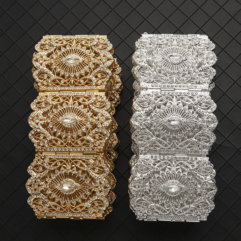 Grande ceinture pour Femme en Strass, Chaîne Luxueuse, Chaînes de Ventre Tendance Européenne et Arabe, Mode Abaya, Caftan, Bijoux de Mariage