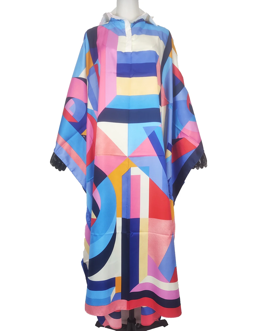 Robe caftan à col imprimé pour femmes musulmanes, robes africaines pour dames, mode traditionnelle de Dubaï, Ramadan, Abaya, Boho, InjCollar