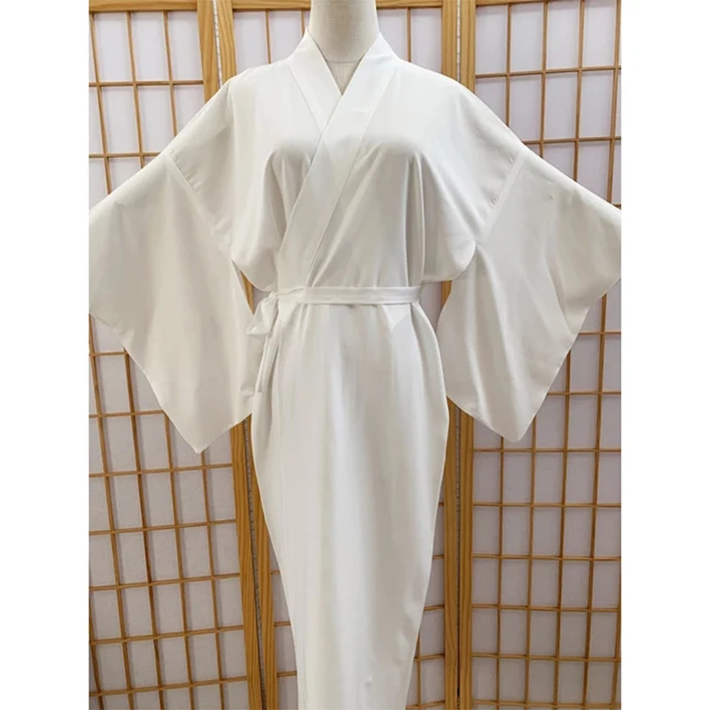 Kimono traditionnel japonais Juban pour femmes, Yukata blanc, doublure inférieure avec ceinture, Haori, Kimono intime, vêtements intérieurs, sous-vêtements