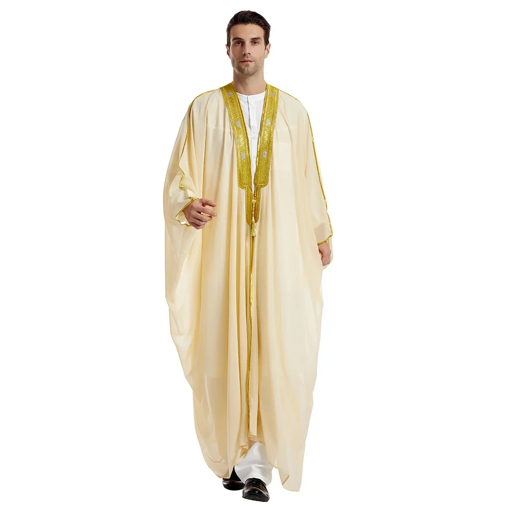 Dubaï saoudien Abaya ouvert Kimono hommes musulmans longue Robe Jubba Thobe Islam vêtements arabe turquie caftan Abayas Caftan moyen-orient