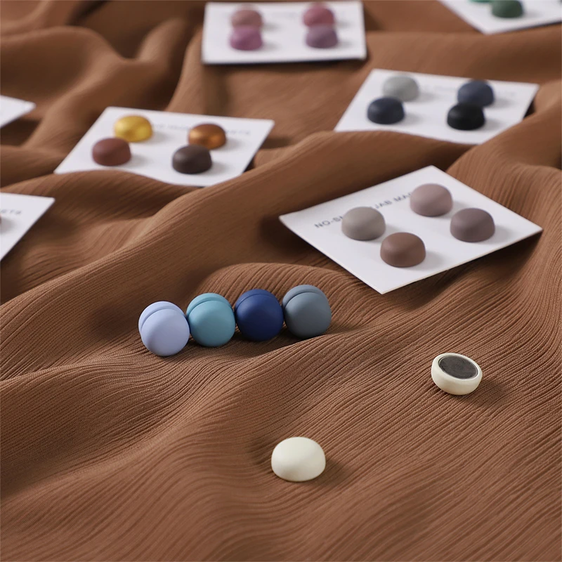 Broche Magnétique Macaron pour Hijab, Épingles Magnétiques pour Sauna, Écharpe, Châle, Bouton de Bain, Accessoires pour Vêtements, Ensemble de 4 Pièces, 256