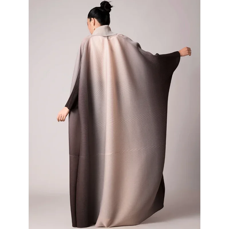 Abaya Robe grande taille pour femme Robe islamique formelle modeste Miyake plissée grand cardigan extensible pour les festivals traditionnels de l'Eid