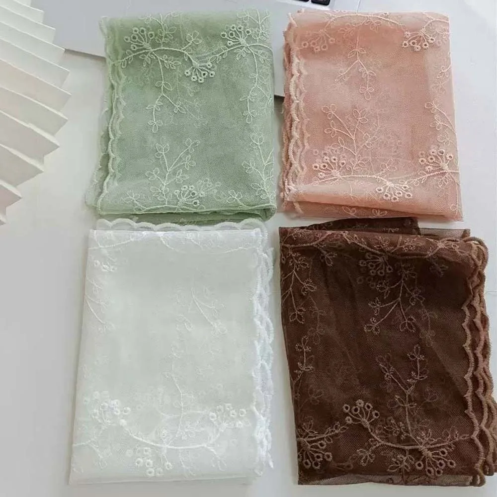 Foulard de printemps respirant en soie et Polyester, châle à fleurs brodées, protection solaire, longue écharpe Hijab à séchage rapide