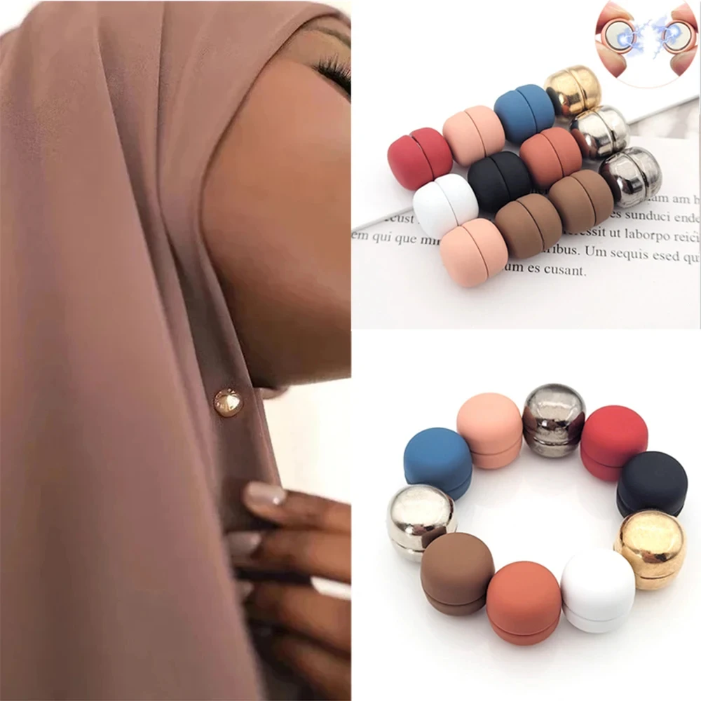 Broche Magnétique pour Écharpe Hijab pour Femme Musulmane, Accessoires Décoratifs, Couleurs Bonbons, Aimants, Nouvelle Collection