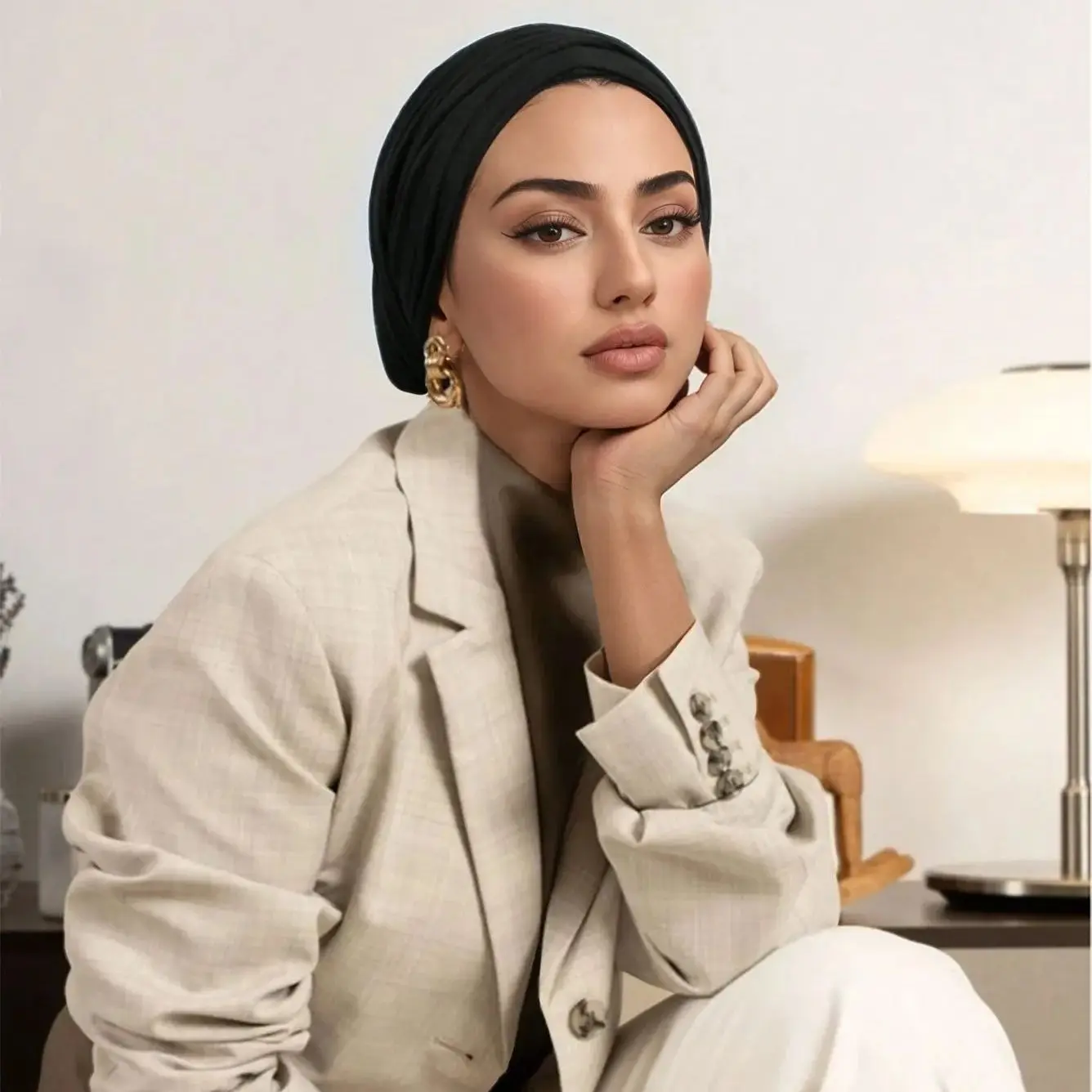 Premium doux musulman instantané Hijab sous-écharpe casquettes coton extensible Turban casquette islamique sous-écharpe Bonnet foulard bandeau