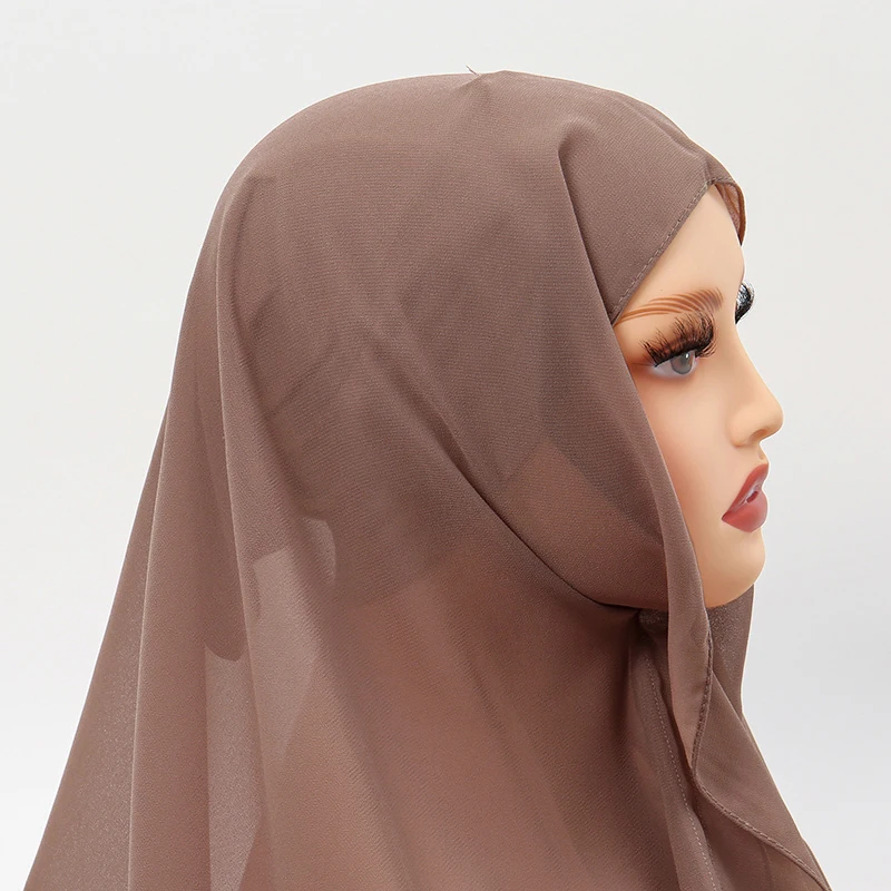 Turban intérieur en mousseline de soie pour femme, hijab musulman avec structure magnétique, écharpe de sauna, document solide, qualité supérieure, islamique instantané