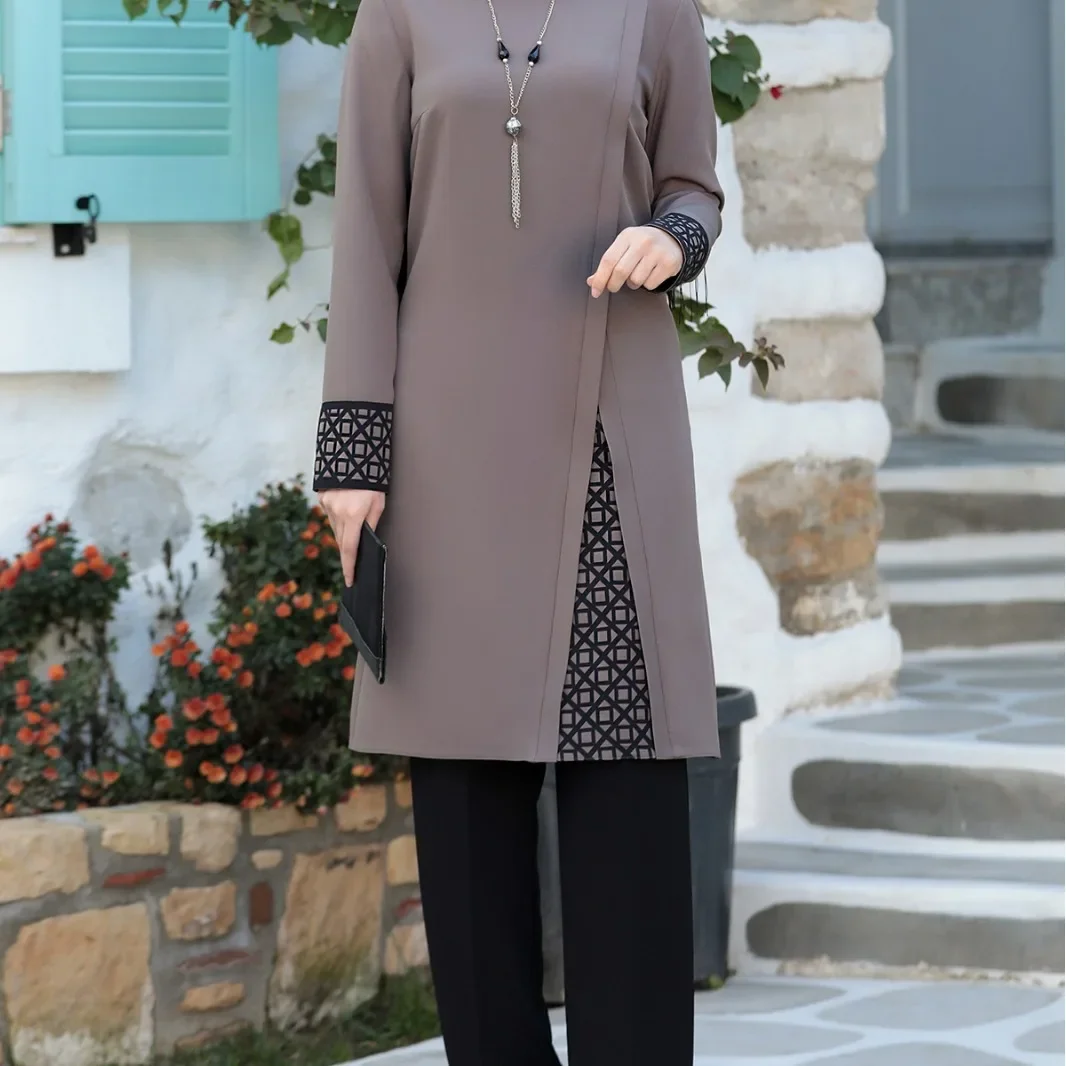 Ensemble deux pièces pour femmes arabes du moyen-orient, nouveau Style, Abaya de dubaï, vêtements musulmans, tenues à la mode pour dames d'asie du sud-est
