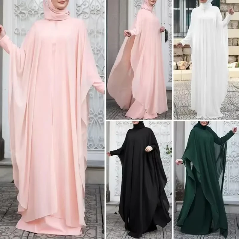 Eid musulman Abayas pour les femmes modeste faux deux pièces robes Islam robes arabe longue Robe Jalabiya Ramadan maroc dubaï caftan