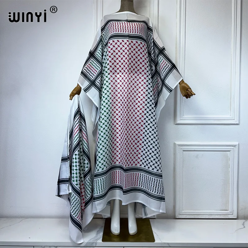 WINYI-Robe Classique avec Écharpe pour Femme Musulmane, Ensemble 2 Pièces, Kaftan de Soirée, Ample, Mode Streetwear, Abaya de Luxe, Dubaï