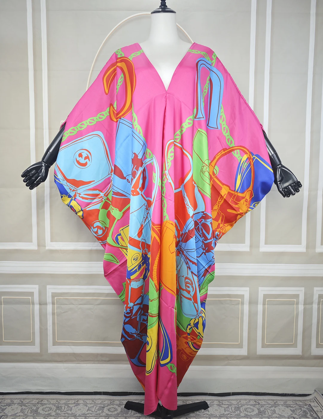2025 Femme africaine nouvelle mode Abaya femmes musulmanes Ramadan Streetwear BouBou élégant dame soie col en v caftan robe Boho vêtements