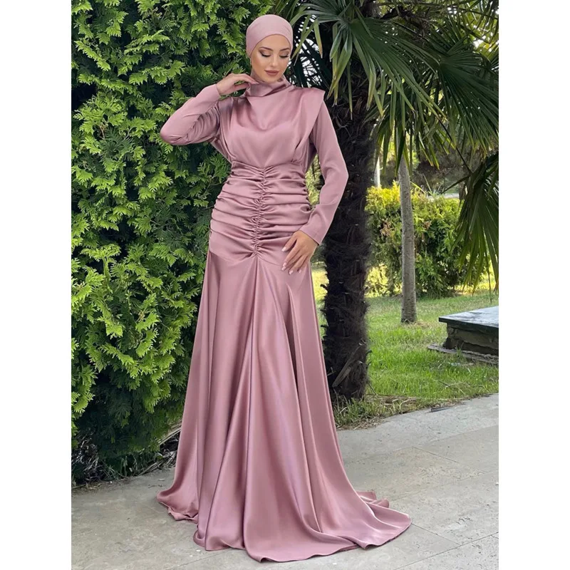 Haute qualité Abaya dubaï Robe musulmane de luxe haut de gamme saoudien noir Abaya Ramadan élégant longues robes de soirée mode longue Robe