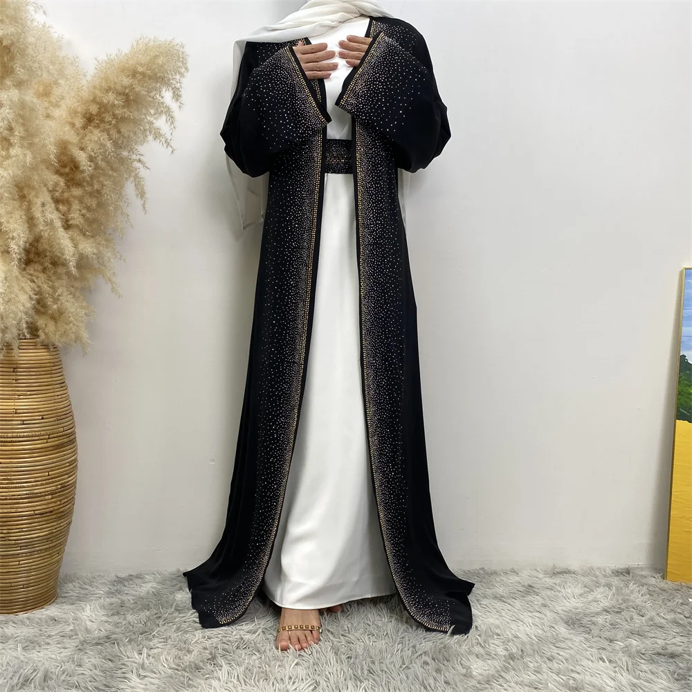 Luxe dubaï arabe Islam Abaya femmes musulman longue robe paillettes perles caftan Robes élégant épissure Maxi vêtements islamiques Caftan