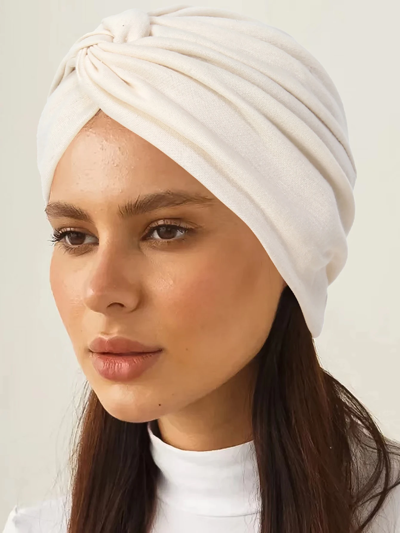 Bonnet Hijab musulman pour femmes, doux et élastique, couleur unie, Turban indien, coiffure à la mode, accessoires pour vêtements islamiques