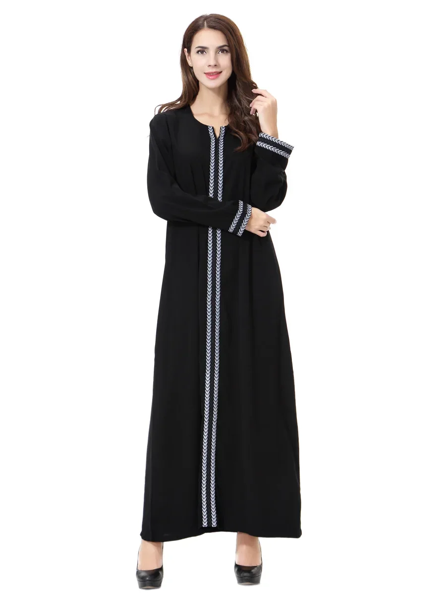 Abaya-Robe musulmane à manches longues pour femmes, caftan noir d'été, vêtements de prière élégants, mode islamique, chaud, Eid, Dubaï, nouveau, 2024