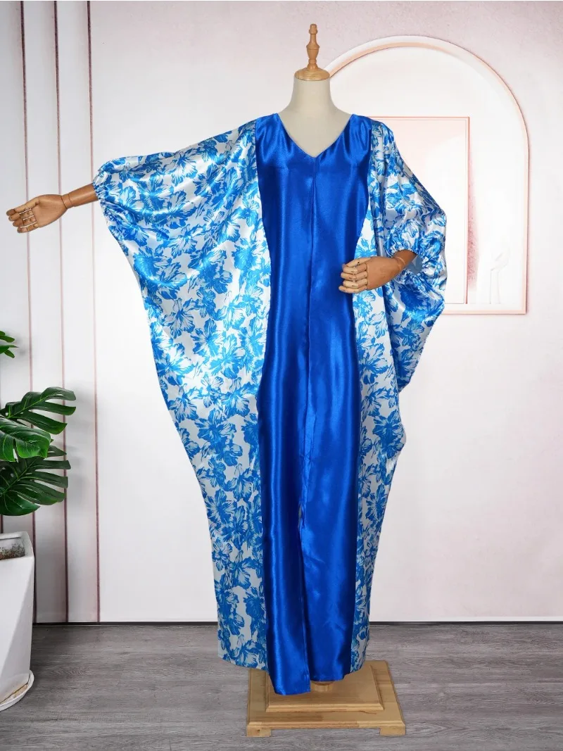 Abayas pour femmes dubaï africain musulman Robe de mode Caftan Marocain robes de soirée Satin Boubou Robe Djellaba Femme 2025