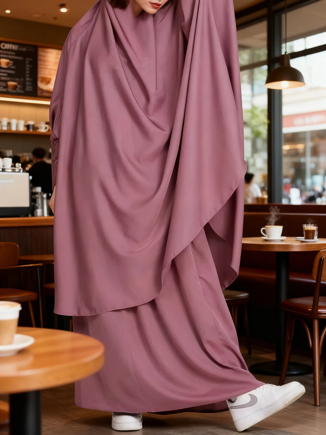 Femmes 2 pièces Jilbab ensembles longue Khimar + jupe ensembles robe Hijab Eid musulman prière vêtement Abaya à capuche Ramadan robe islamique Niqab