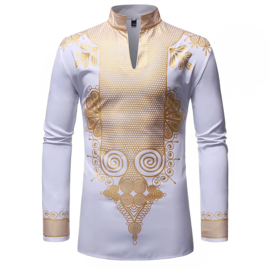 Robe abaya islamique arabe pour hommes, chemise mi-longue à col montant et imprimé ethnique, manteau de luxe pour jeunes, vêtements musulmans pour hommes, mode