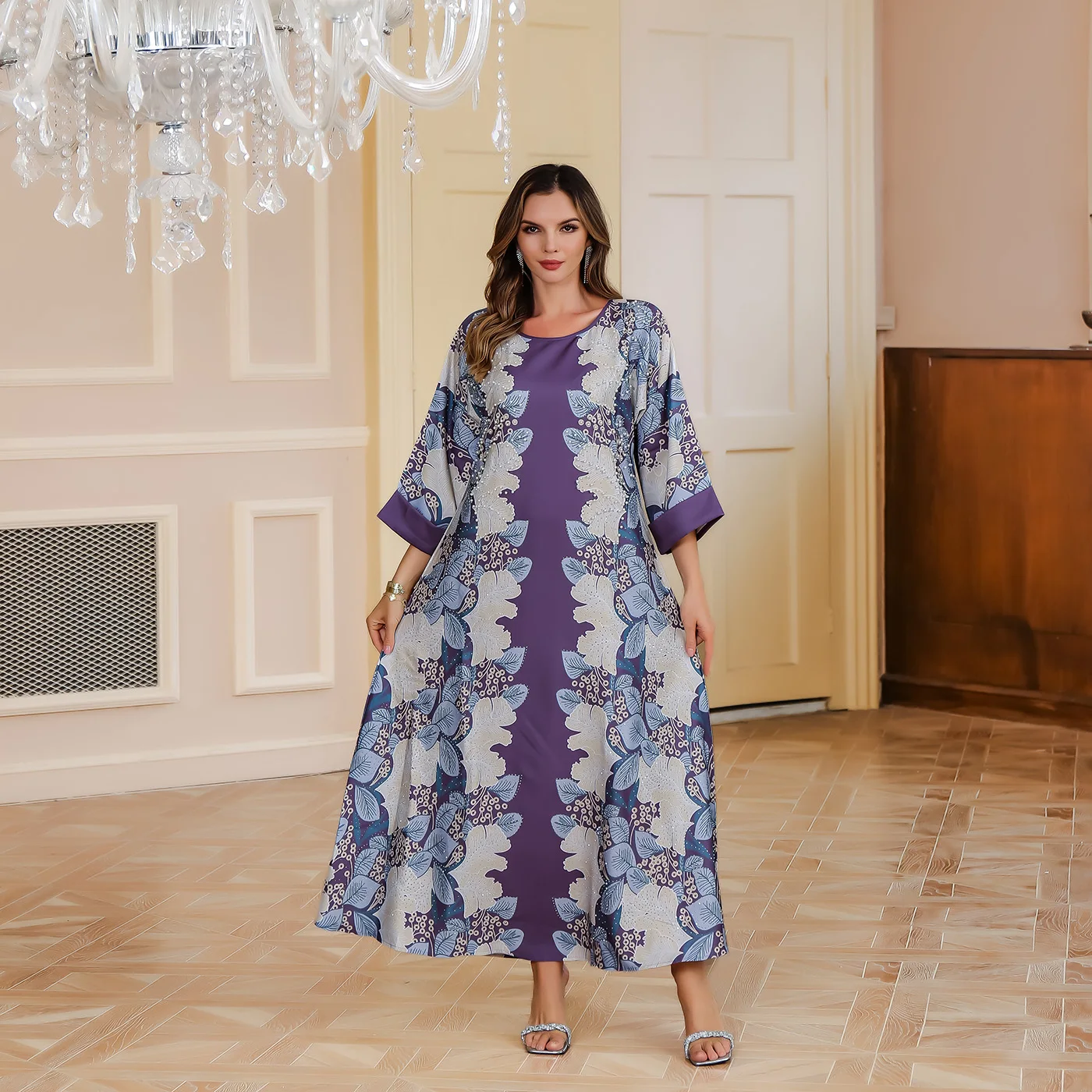 Robe longue imprimée musulmane avec strass, tenue du moyen-orient pour femmes, vêtements à la mode, Design confortable, élégante, Abaya