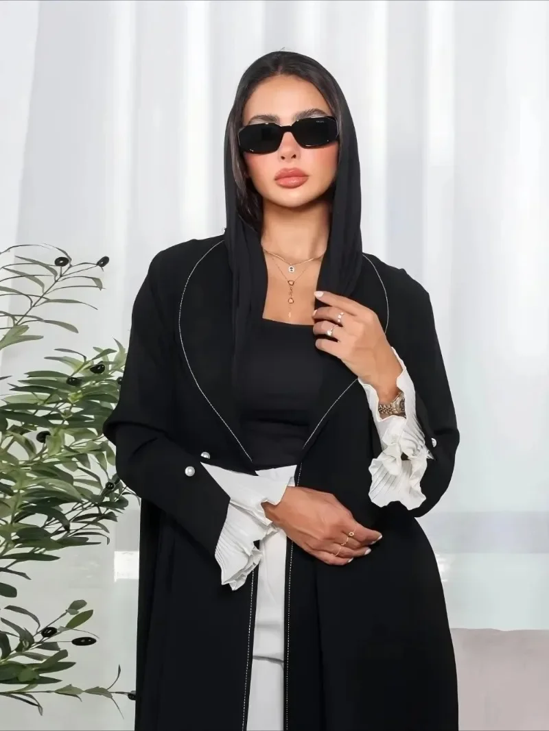 Eid musulman Abaya pour les femmes Robe fendue maroc robes de soirée Ramadan imprimer plissé Abayas caftan Islam dubaï arabe longue Robe 2024