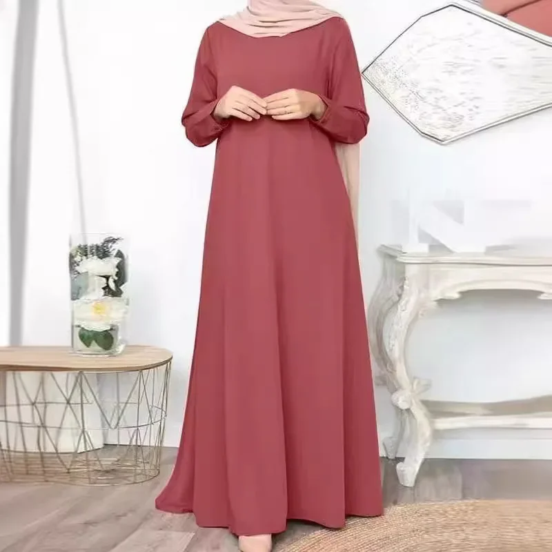 Abaya ample et décontracté pour femmes, robe longue élégante à manches longues, Simple, musulmane, vêtements islamiques modestes, EID Ramadan