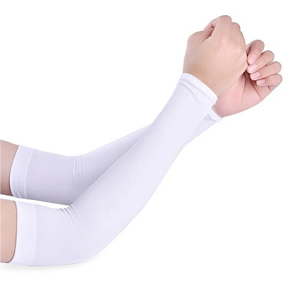 Manchon Bras Élégant Polyester Blanc Gris Noir Femme Protection Soleil Été Extérieur Sport Cyclisme Pêche