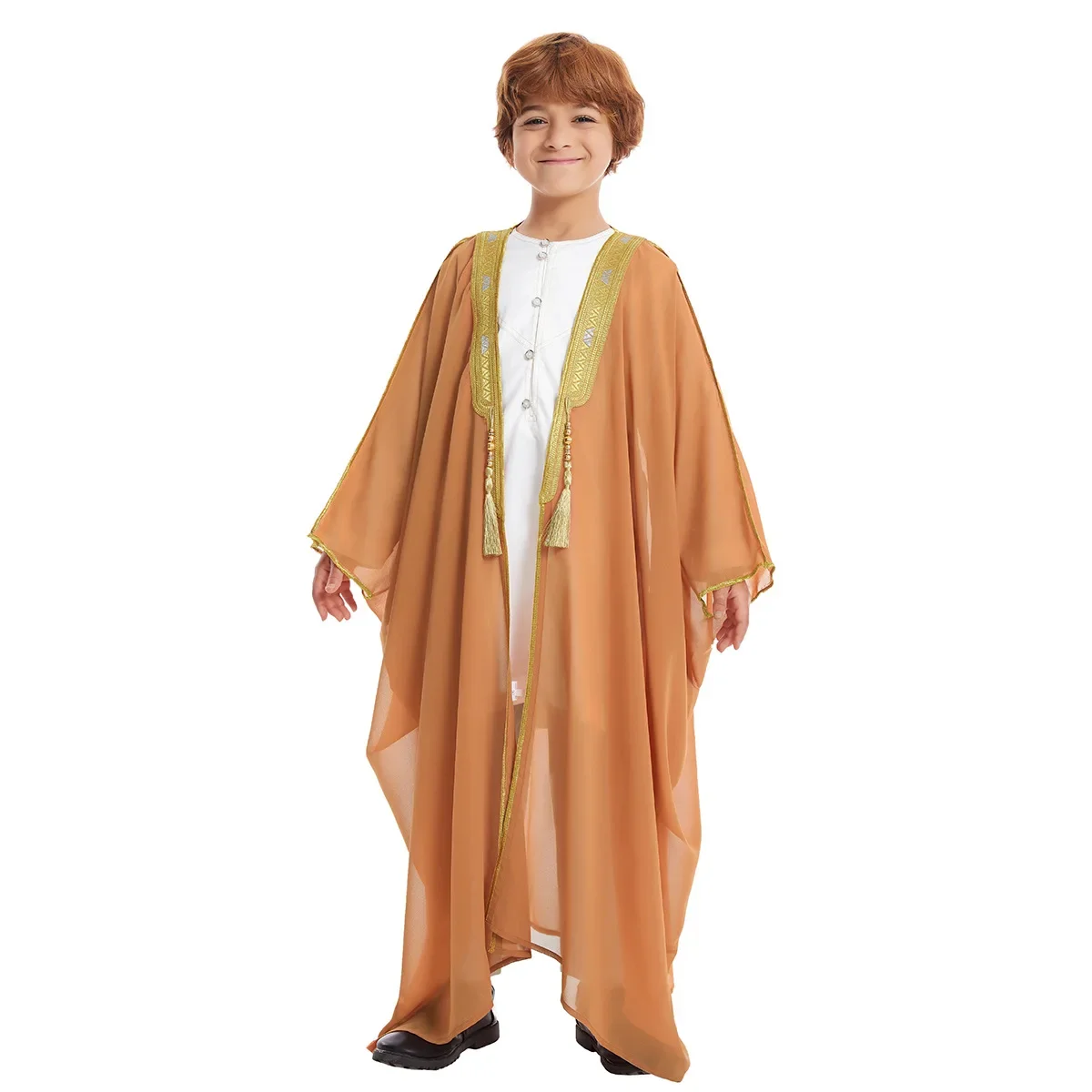 Eid enfants garçons Robe Robe musulmane enfants ouvert Abaya prière caftan Ramadan maroc Jubba modeste islamique dubaï saoudien Abaya Thobe