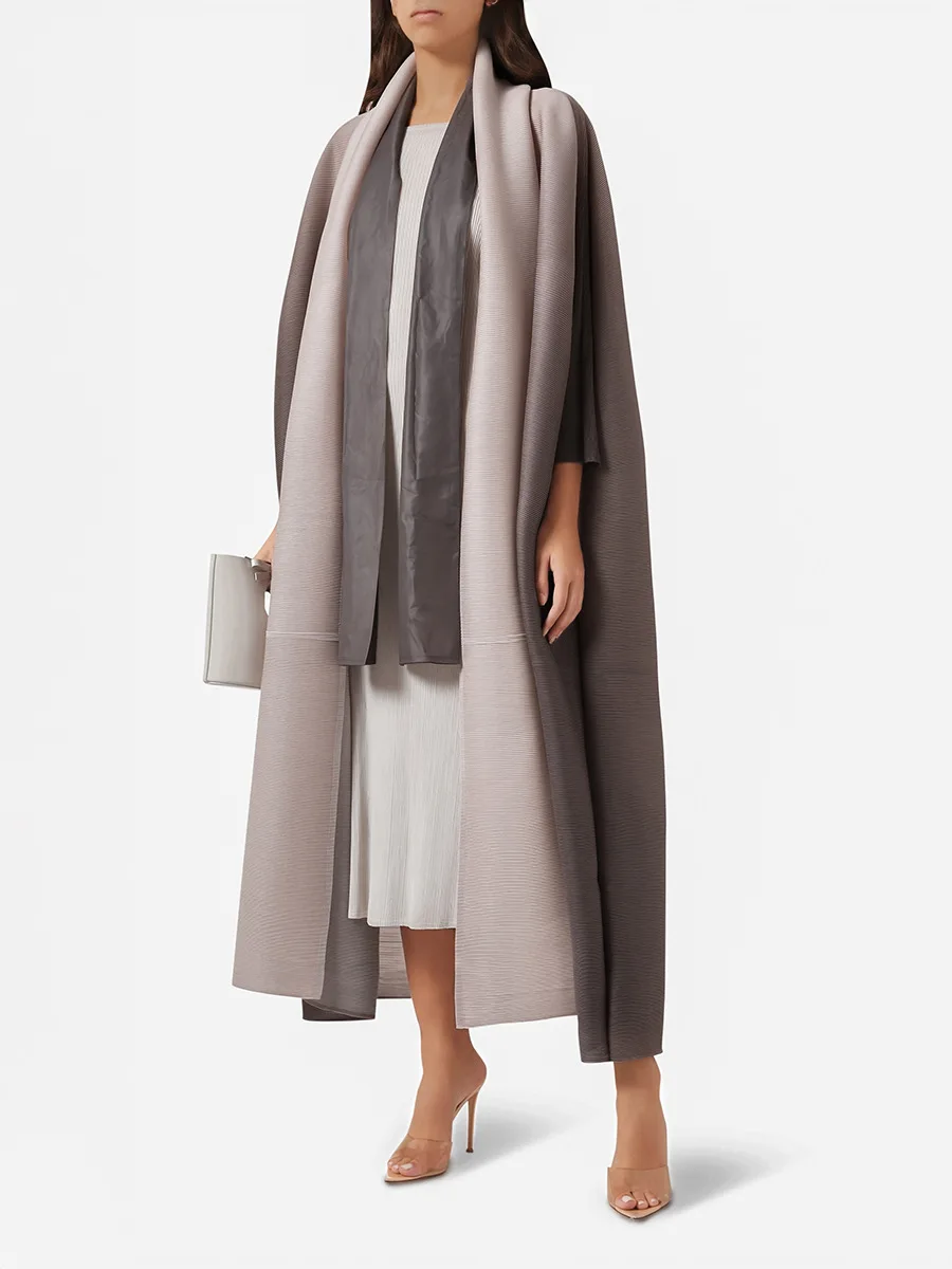 Abaya ouvert dubaï luxe pour femmes Miyake plissé à manches longues coupe-vent Robe formelle Cardigan manteau Eid Abaya porte femme mode