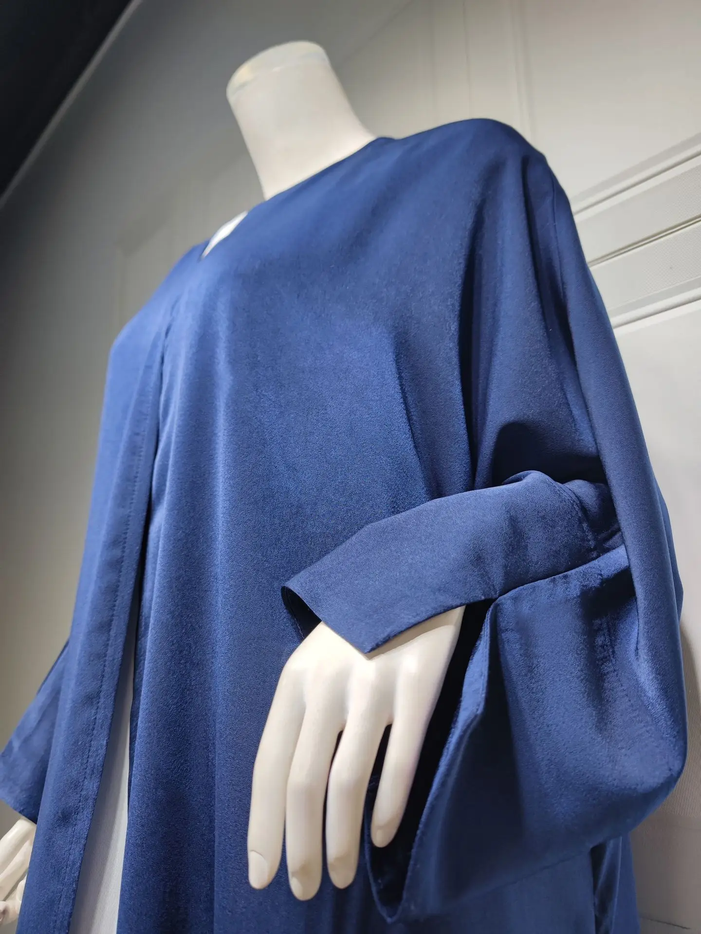 Kimono Abayas femmes modeste musulman marocain dubaï mode décontracté ouvert Abaya soie Satin Corban manches fendues Cardigan Eid Al Adha