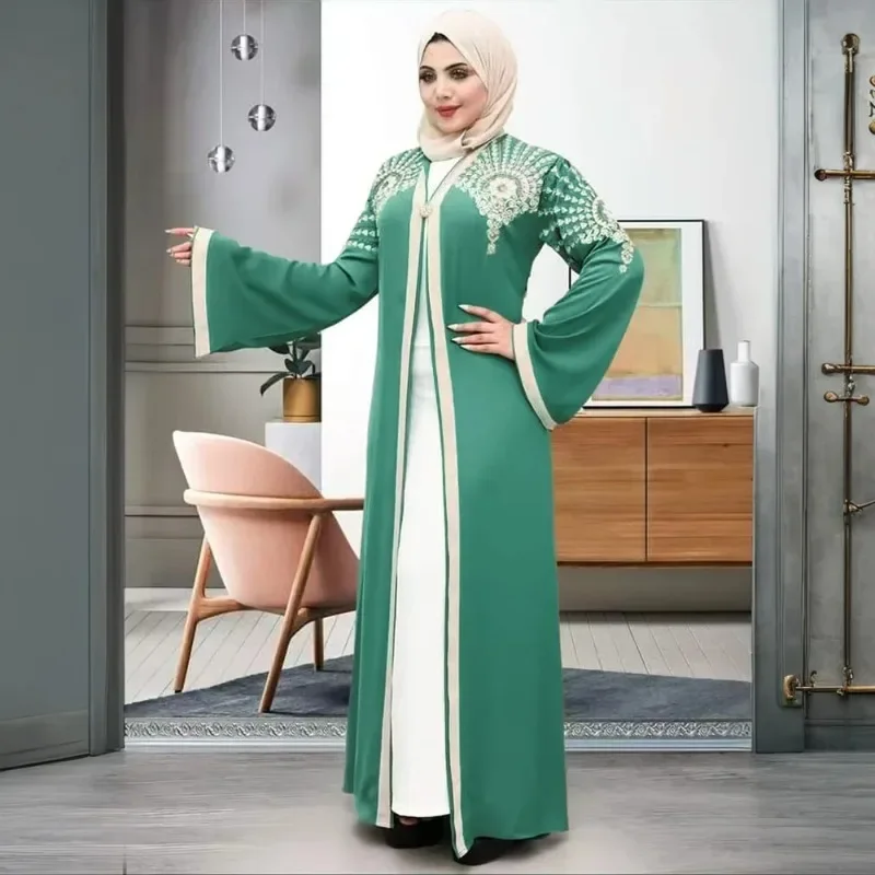Abayas pour femmes dubaï africain musulman Robe de mode Caftan Marocain robes de soirée Satin Boubou Robe Djellaba Femme 2025