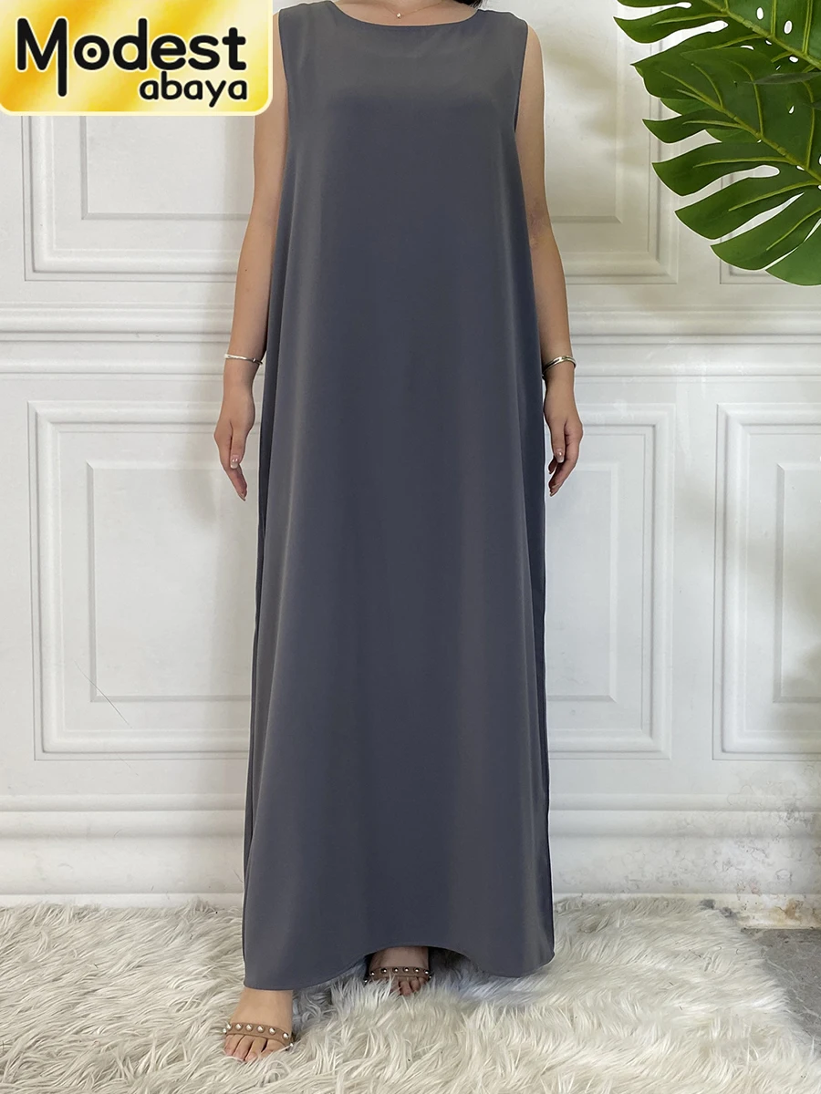 Abaya – Robe intérieure sans manches pour femmes musulmanes, tenue décontractée, assortie avec tout, Maxi, Caftan, vêtements islamiques marocains