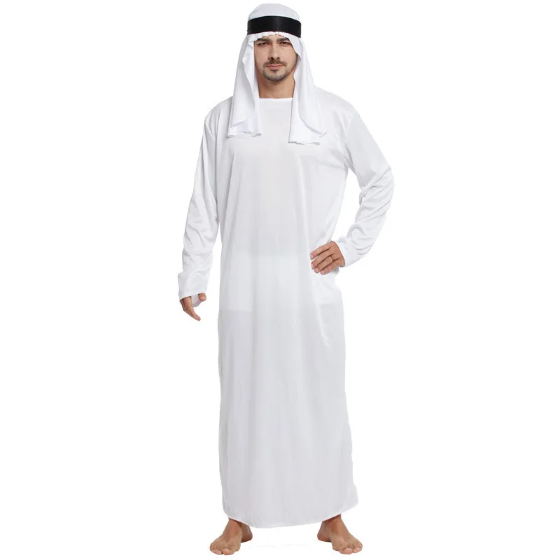 Robe Arabe à Manches sulfpour Homme, Tenue Musulmane du Moyen-Orient, Col Ras du Cou, Thobe de Dubaï, Longue Abaya avec Sangle de Sauna