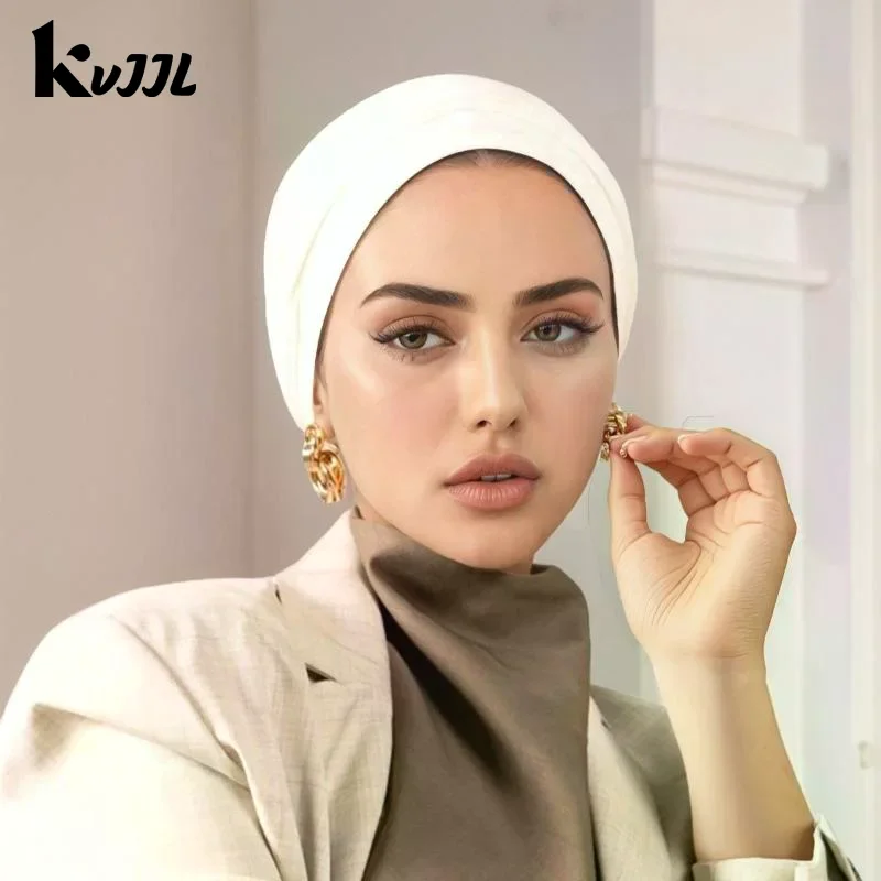 Maillot Modal Premium Hijab instantané musulman sous-écharpe casquettes coton extensible Turban casquette islamique sous-écharpe Bonnet foulard bandeau