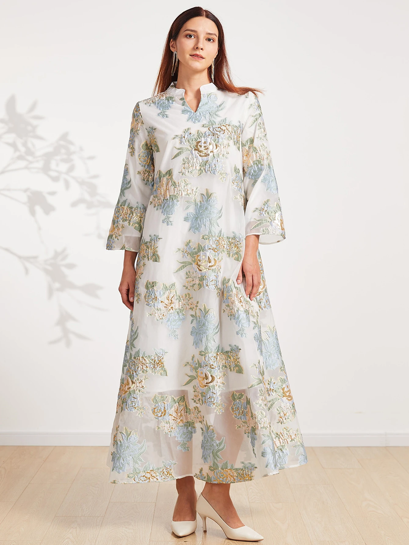DEVCHATA-Robe musulmane maxi à manches longues pour femmes, abaya de luxe, caftan décontracté, vêtements islamiques de Dubaï, nouveau, automne