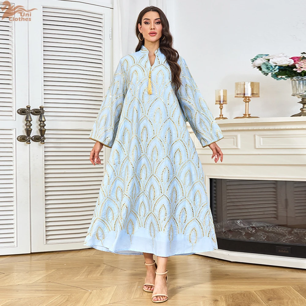 Dubaï Abayas paillettes brodées caftan marocain Caftan femme musulmane robe de luxe robes de soirée turques gland turc Abayas