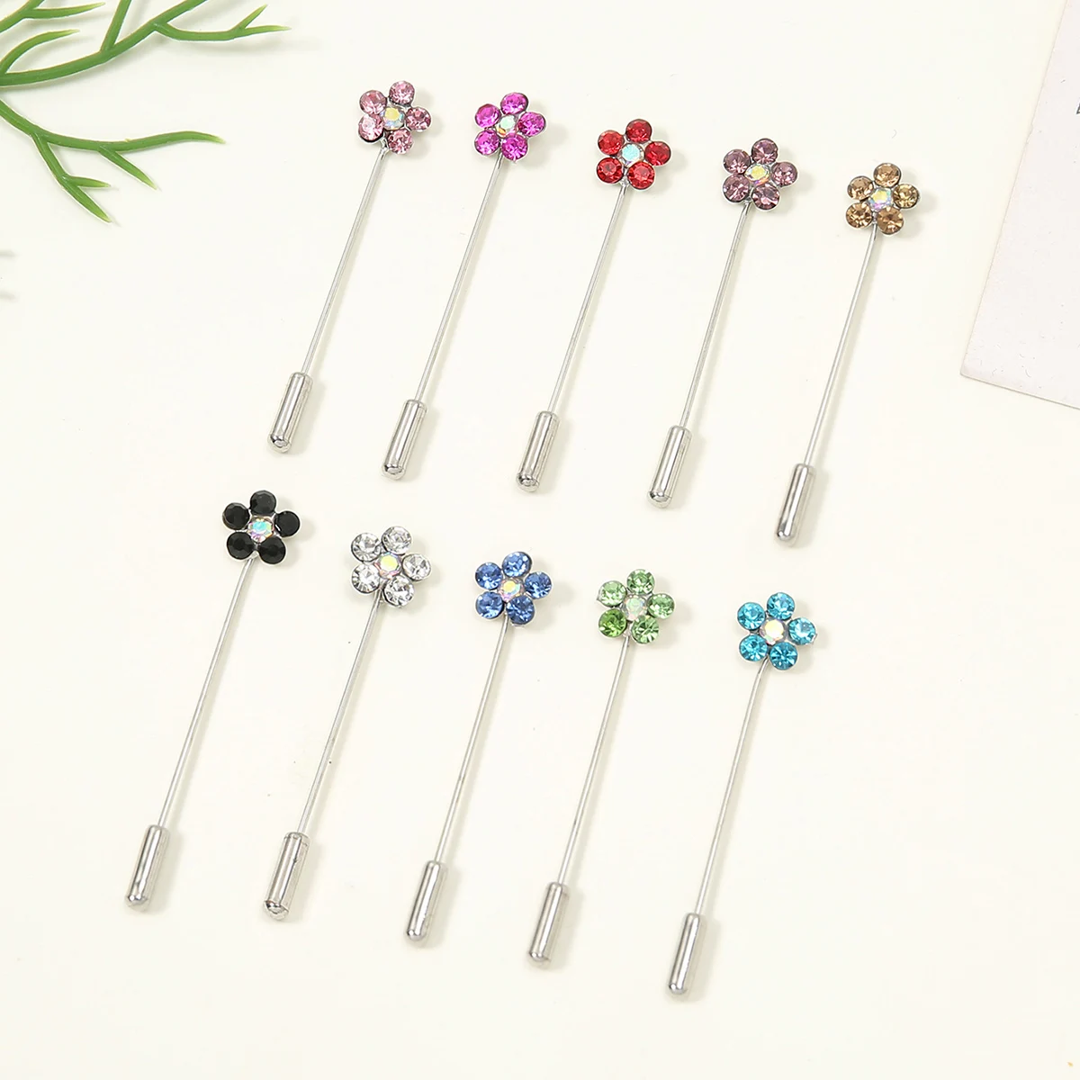 Épingles pour écharpe Hijab, 10 pièces/sac, broches pour femmes musulmanes, couleurs mélangées, accessoires décorés, épingles de sûreté décontractées, vente en gros