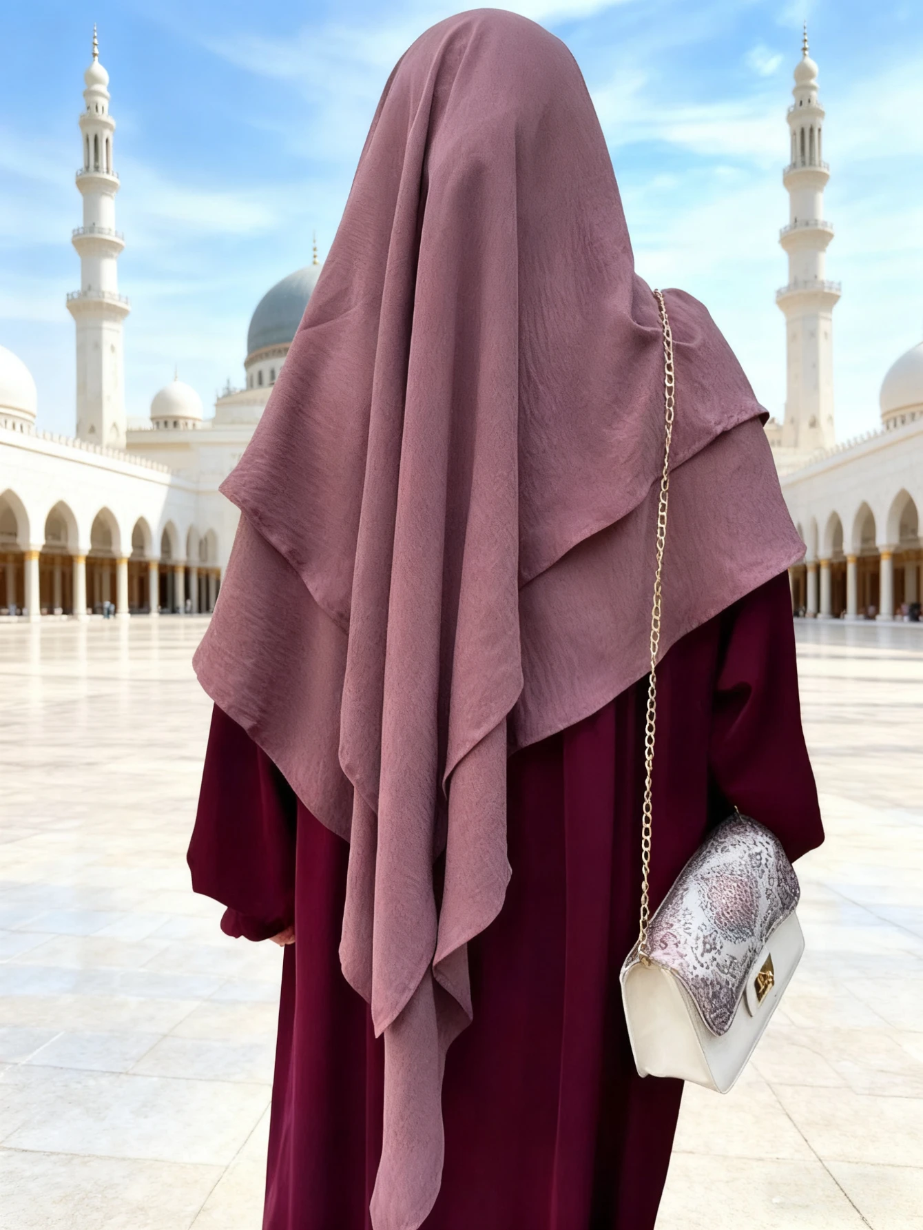 Long Khimar femmes musulmanes Hijab 2 couches Jazz crêpe Ramadan prière Eid Hijabs islamique cravate dos foulard Djellaba Niqab Jilbab