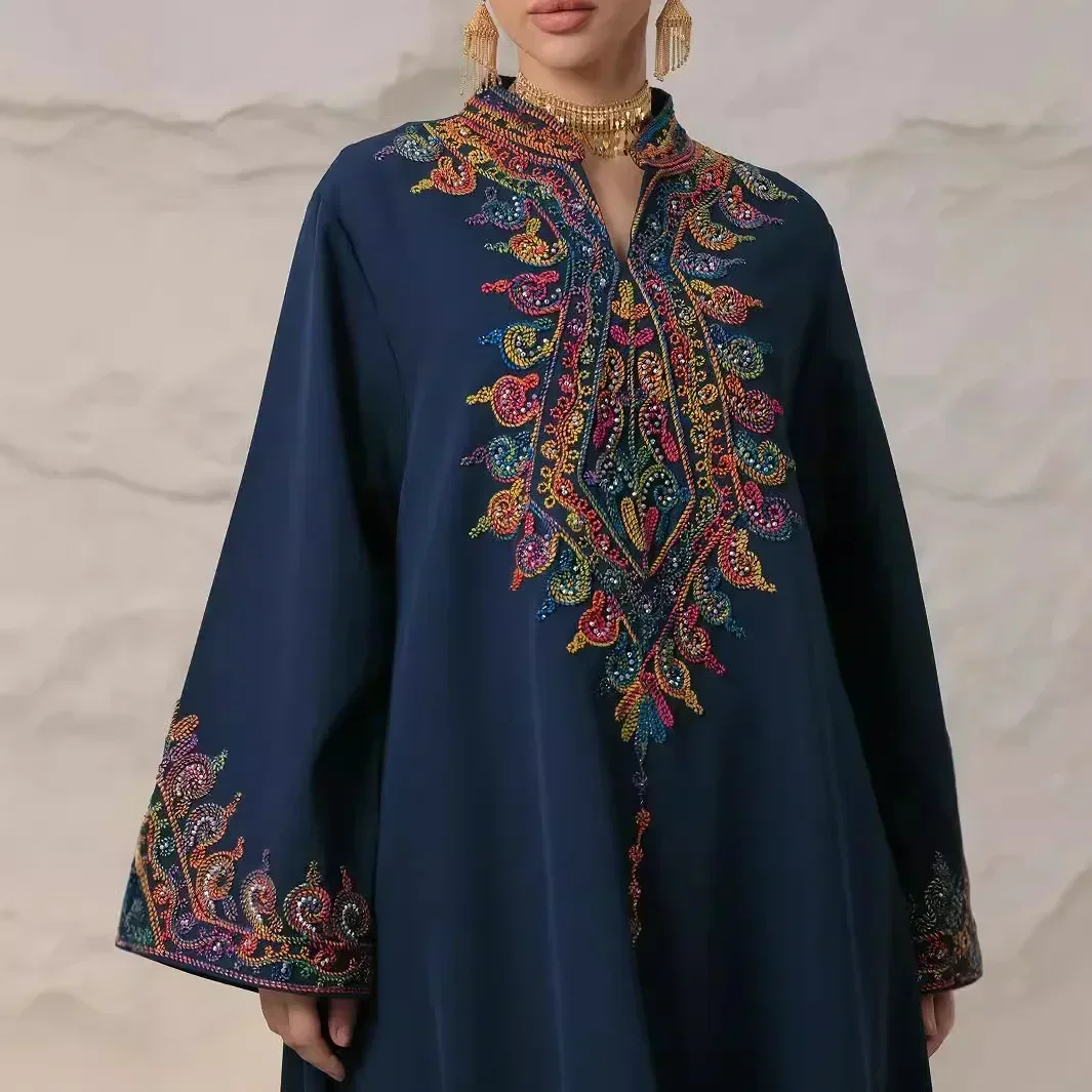 Abayas brodés pour femmes musulmanes soirée Eid Robe de soirée caftan dubaï turquie Robe arabe Islam Jalabiya Caftan Marocain Femme