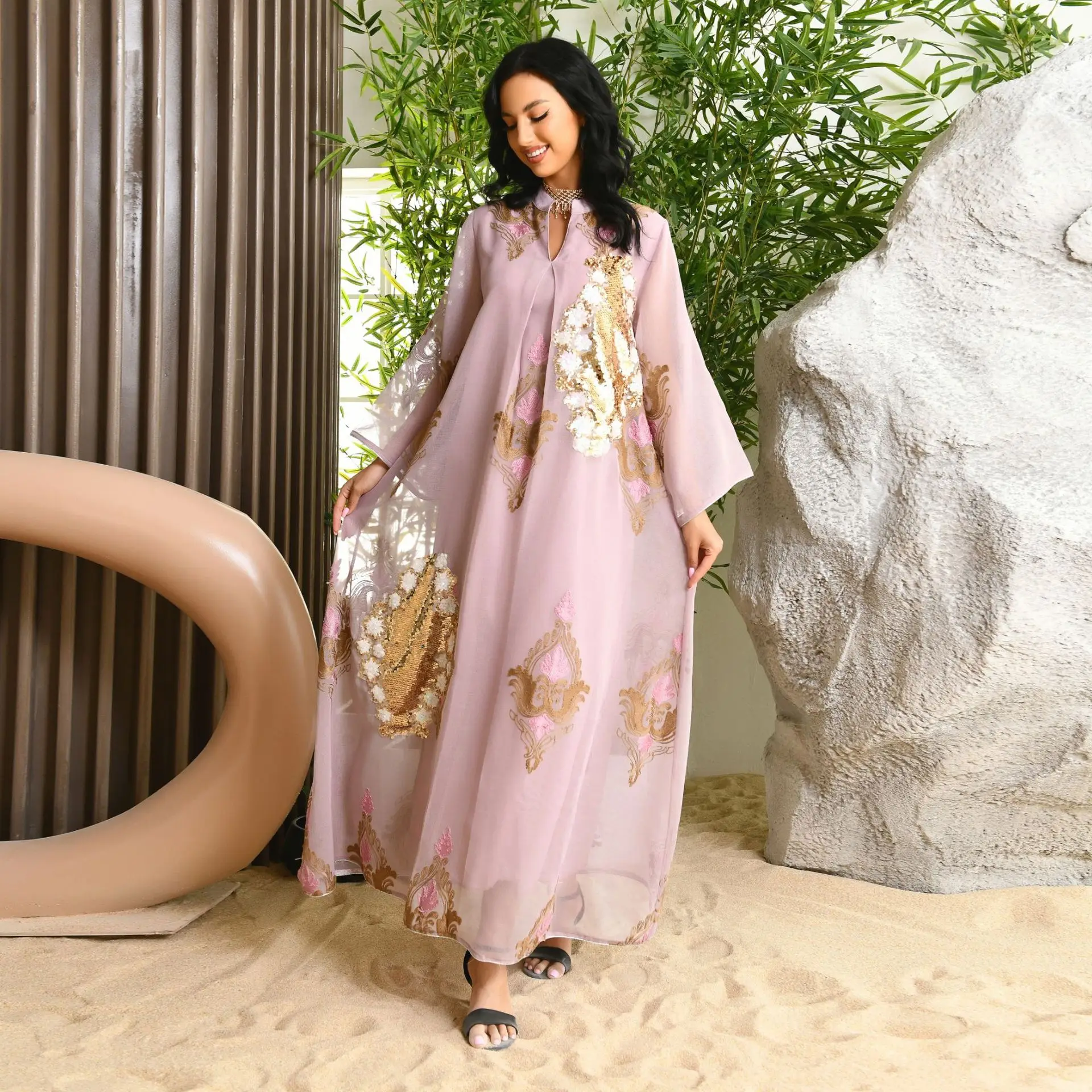 Abayas musulmanes robes élégantes paillettes broderie Robe de soirée Ramadan Caftan marocain pour femmes vêtements arabes généreux