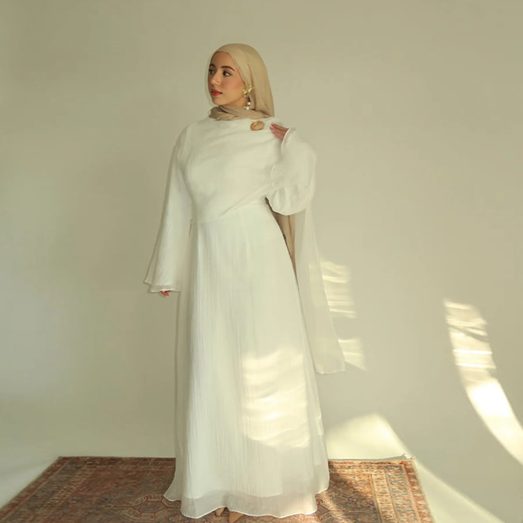 2025 nouveau Abaya plissé élégant châle robe de soirée longue robe vêtements islamiques plaine Abayas pour les femmes dubaï modeste robes musulmanes