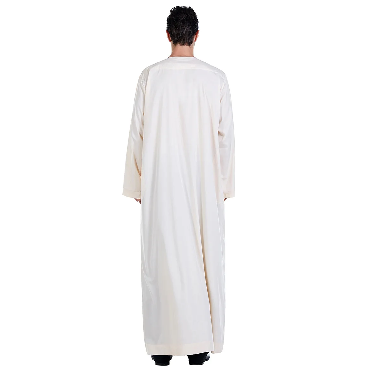 Abaya-Robe musulmane à manches longues pour hommes, habit boutonné, couleur unie, Pakistan, Islam, Jubba, Thobe, Arabie saoudite, Kleding, Kaftan, Oman, Qamis zones me