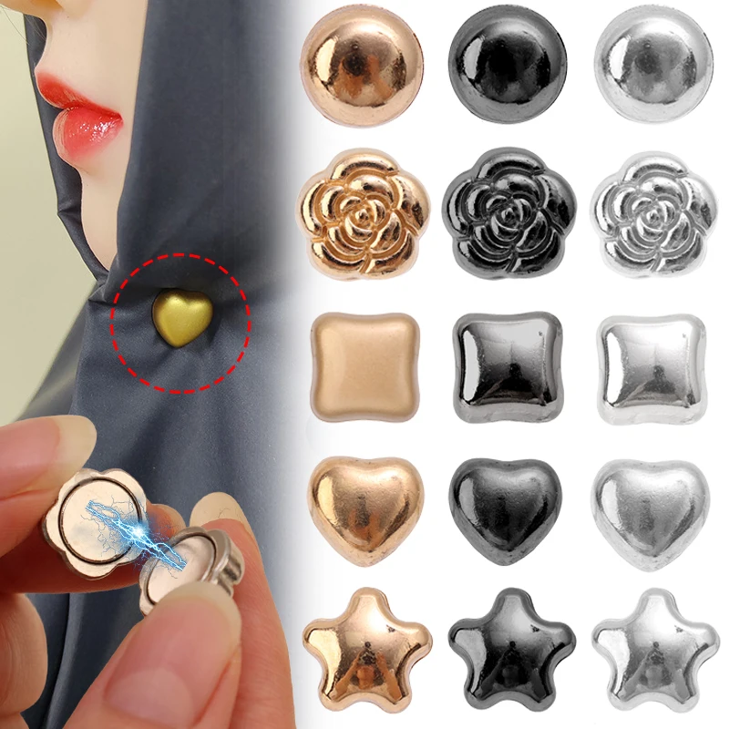 Broche à fleurs rétro en métal, Clip Hijab magnétique pour femmes musulmanes, châle en soie, écharpe sans trou, accessoires bijoux à la mode, nouvelle collection