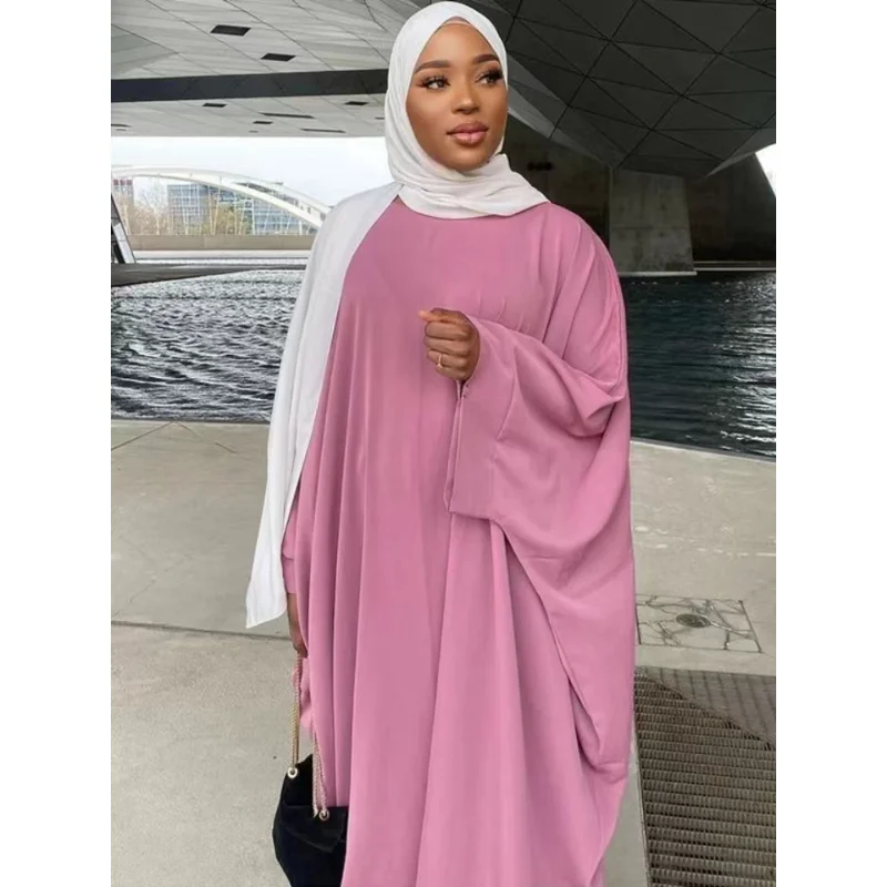 Abayas musulmans pour femmes, manches chauve-souris, robe de prière de l'Aïd, vêtements Kimono noirs, vêtements décontractés, vêtements saoudiens et arabes, Maroc