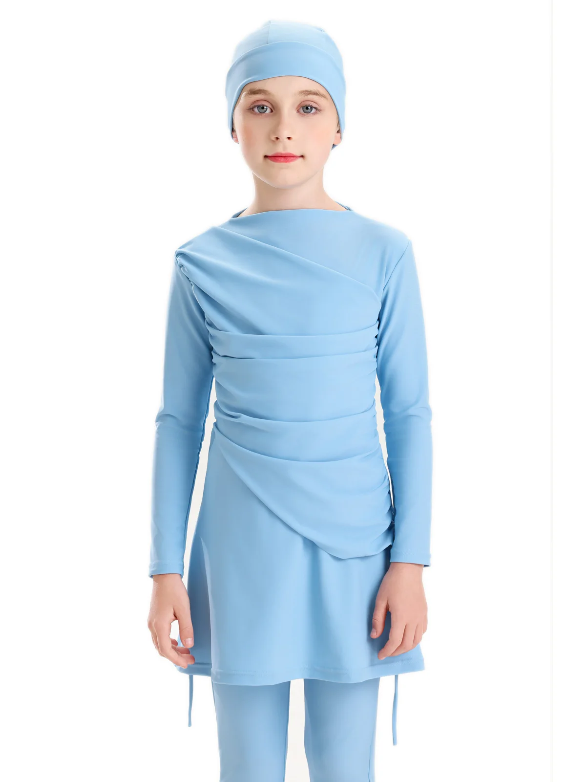 Nouveau 2025 islamique dubaï modeste Abaya 3 pièces ensemble Burkini musulman maillots de bain pour enfants fille avec bonnet de bain Femme Musulmane vêtements