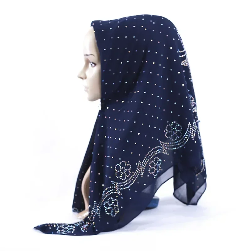 Un japon PAT PIN musulman carré écharpe nouveau 2025 Style National perle mousseline de soie 105*105 cm hijab islamique foulard
