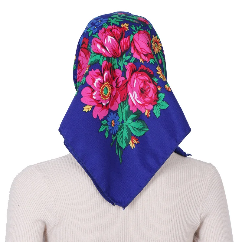 70*70 cm foulard pour femmes écharpe carrée coton imprimé Bandana Protection d'été Hijab hiver chaud Bandana Babushka