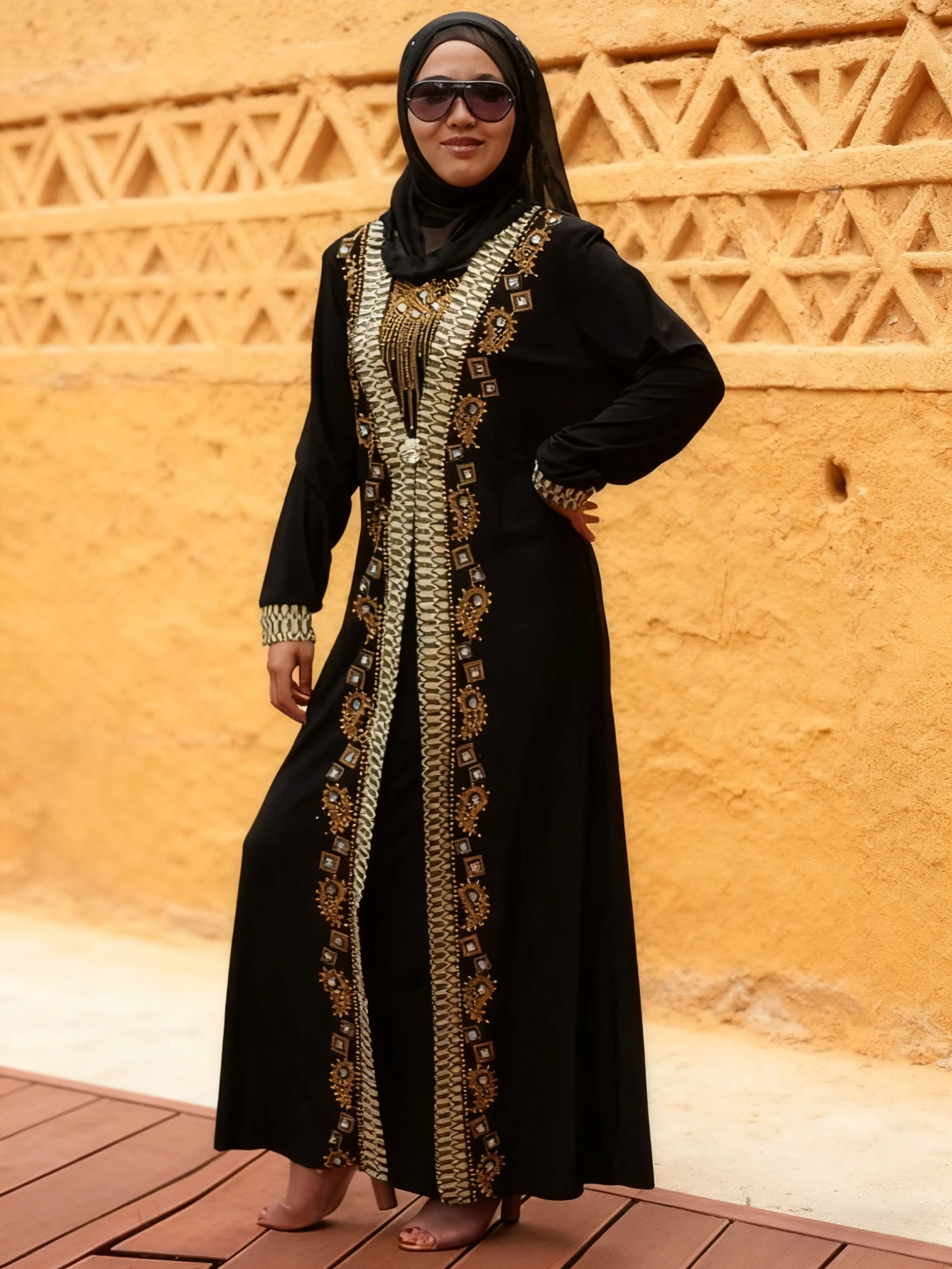 Dubaï arabe Islam Abaya femmes musulmanes longue robe paillettes perles caftan Robes élégantes épissure Maxi Robes islamique 2026 Caftan